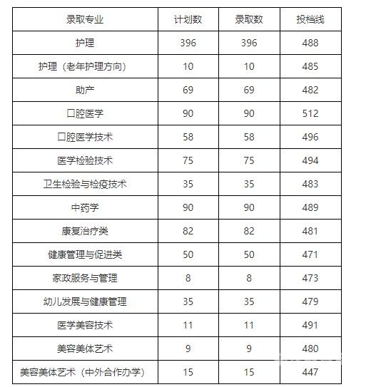 大专类似医校（有专科专业的医学院）