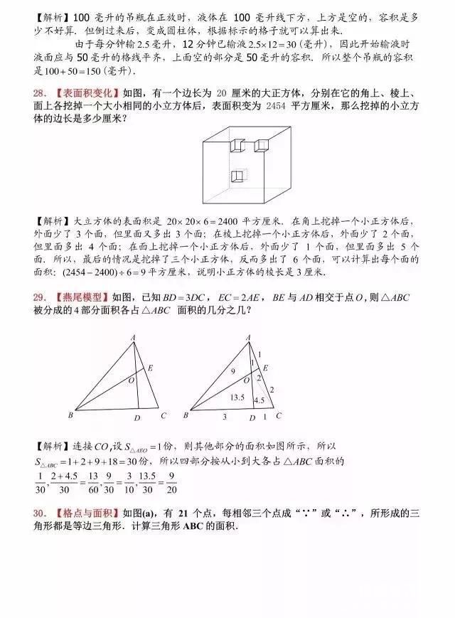 小升初数学必会几何题型（小升初数学必考几何题型）