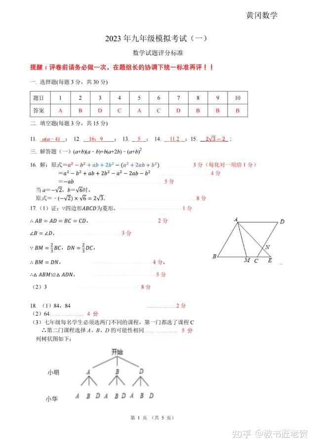 广东东莞2023中考一模（广东省东莞市一模）